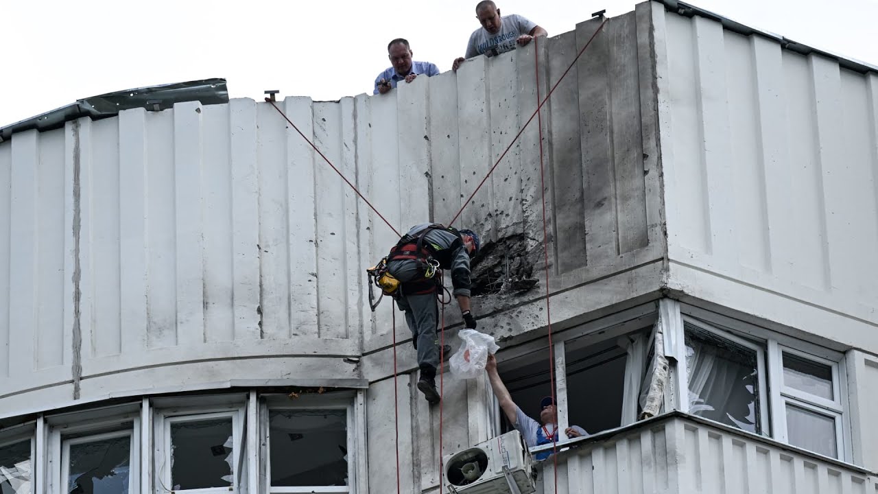 Drones hit Moscow buildings as Kyiv faces third Russian bombardment in 24 hours