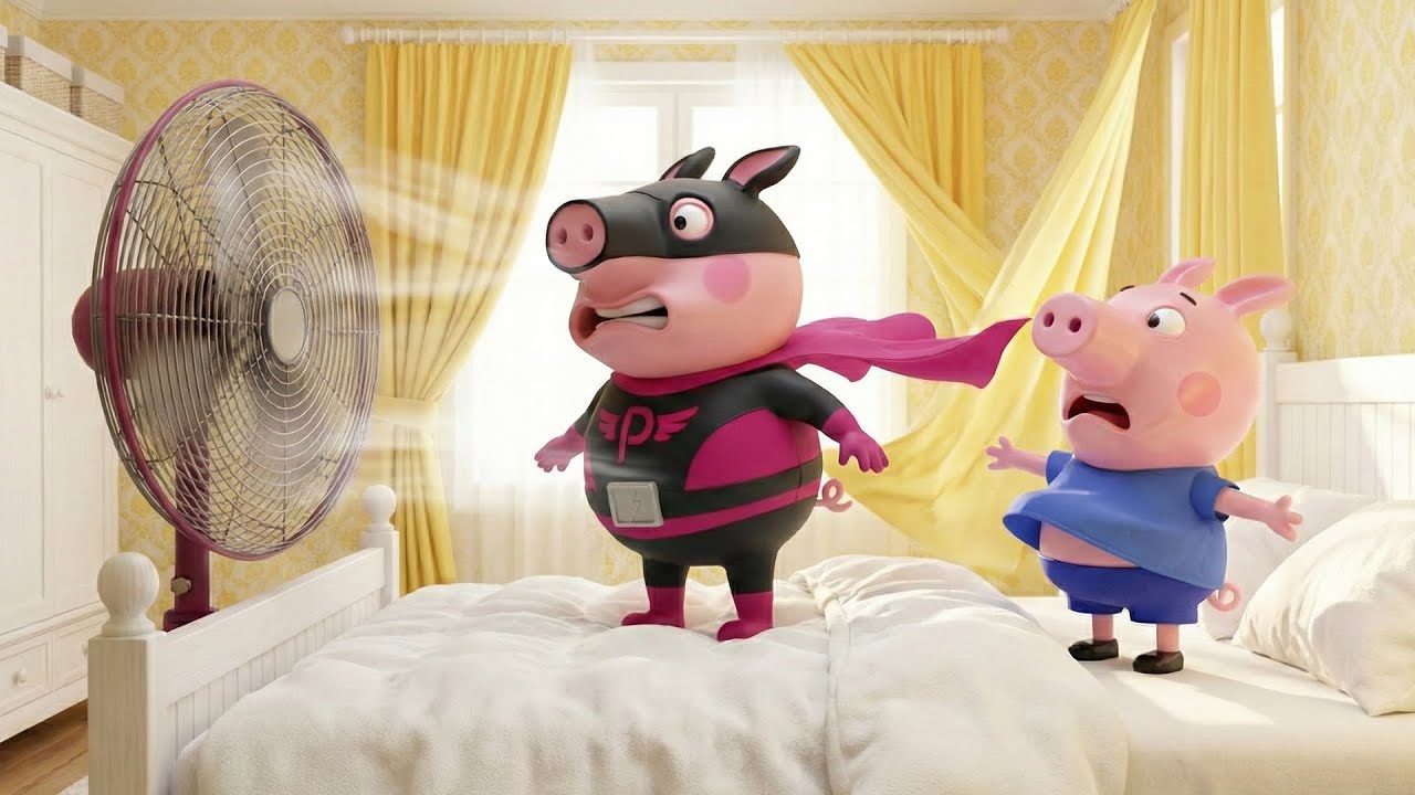 Peppa Pig’s Funny Fan Scene 😆💨 | Superhero Trouble at Home | Peppa Pig Funny Animation