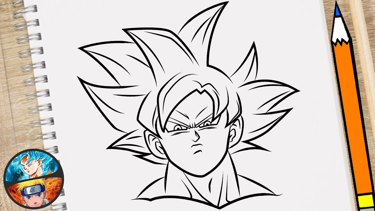 COMO DIBUJAR A GOKU ULTRA INSTINTO DOMINADO FÁCIL PASO A PASO