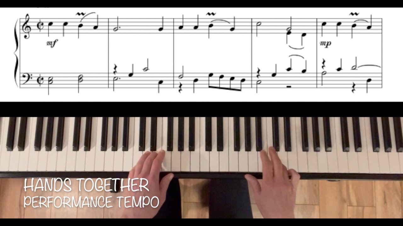 Henry Purcell, Rigadoon in C Major, RCM level 4. Piano tutorial and practice aid with full score.
