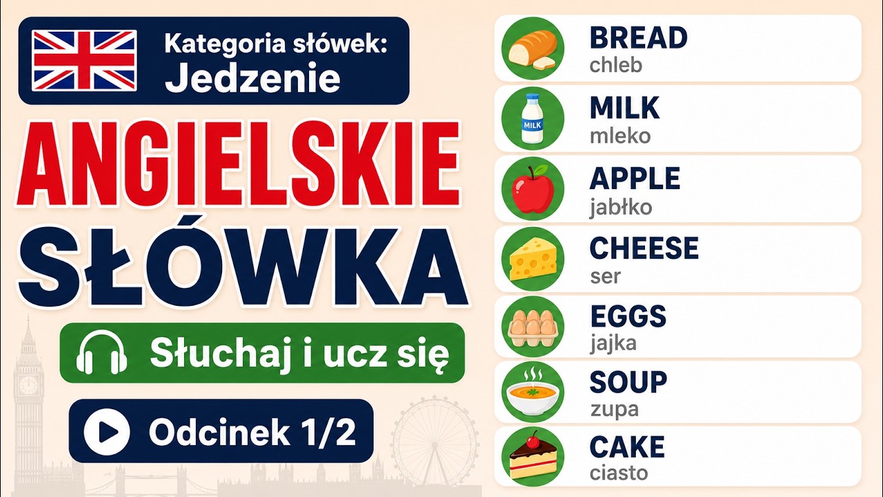 Te słówka musisz znać – kategoria: JEDZENIE / FOOD BASICS | English Vocabulary 1/2