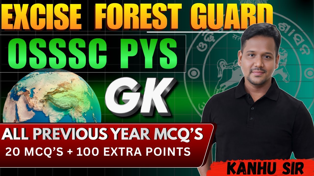 FORESTER || FOREST GUARD || CONSTABLE || DAY 3 || MIX MCQ GK || WITH KANHU SIR || VIDEO