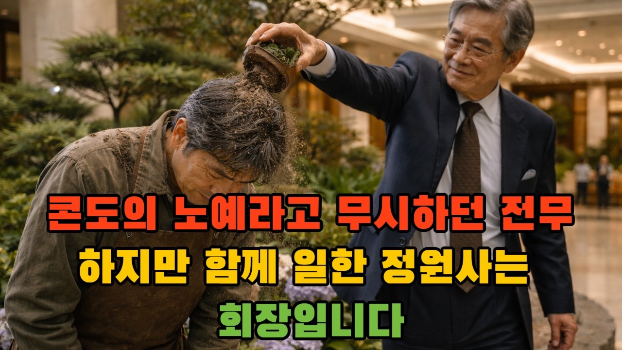 콘도의 노예라고 무시하던 전무 하지만 함께 일한 정원사는 회장입니다.