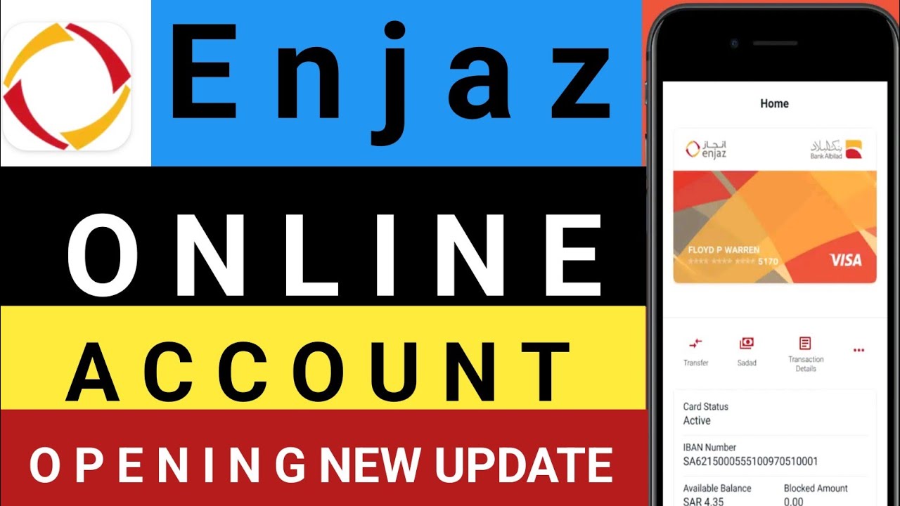 Enjaz Bank Account open online Zero |Balance in Saudi Arabia
