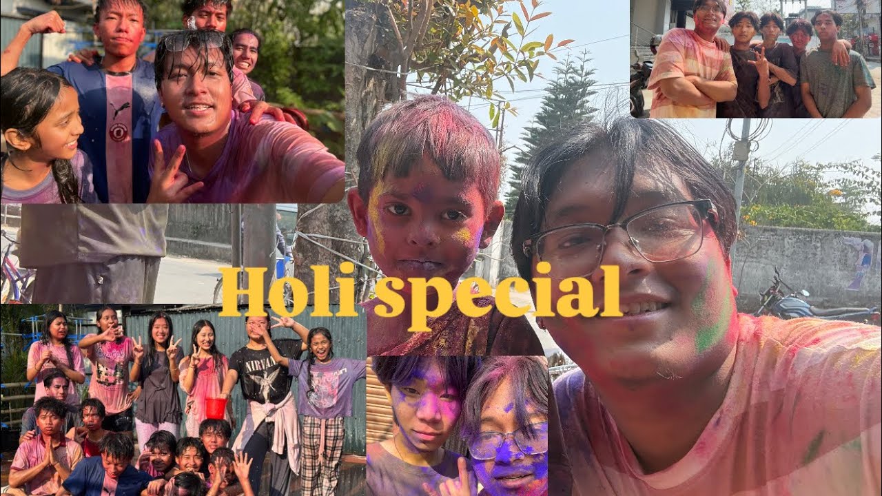 Celebrating Holi with friends 😭❤️