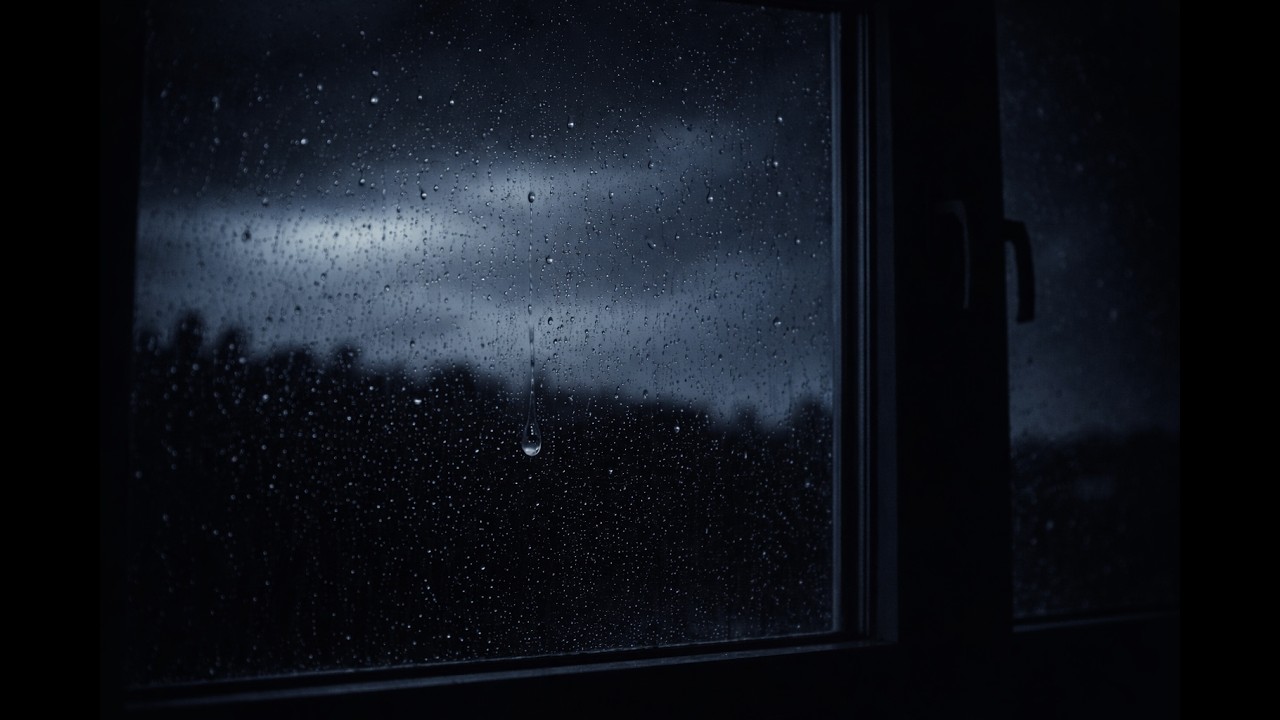 Lonely Rain on a Dark Window 🌙 1 Hour of Deep Night Ambience