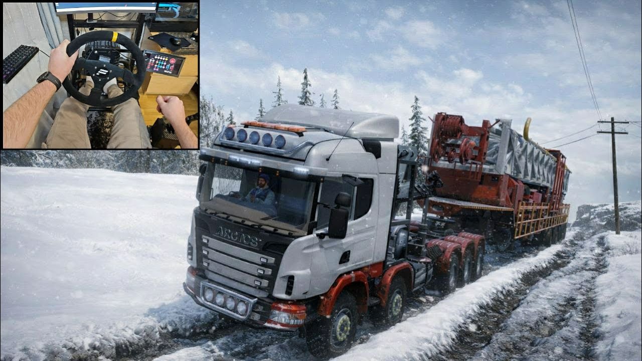 Scania Arctos 8x8 ❄️ Crane Recovery in Deep Snow | SnowRunner Fanatec Steering Wheel Gameplay 4K