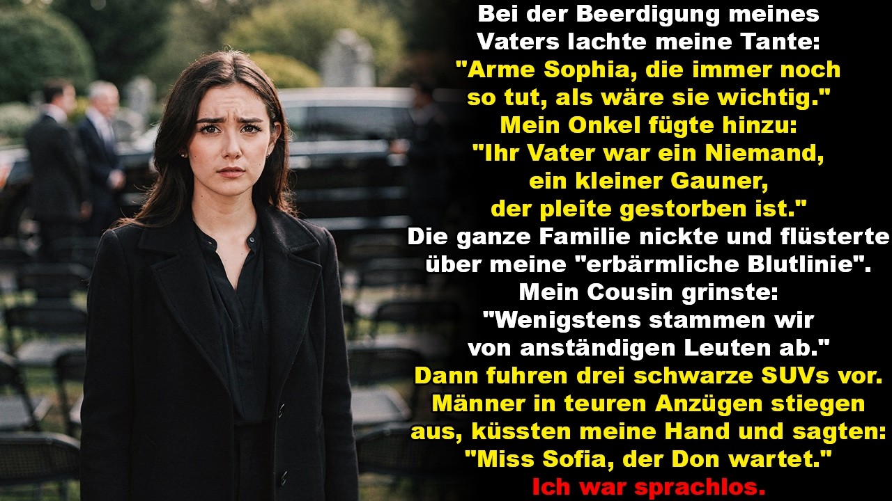 Bei der Beerdigung meines Vaters lachte meine Tante: „Arme Sophia, die immer noch so tut …“