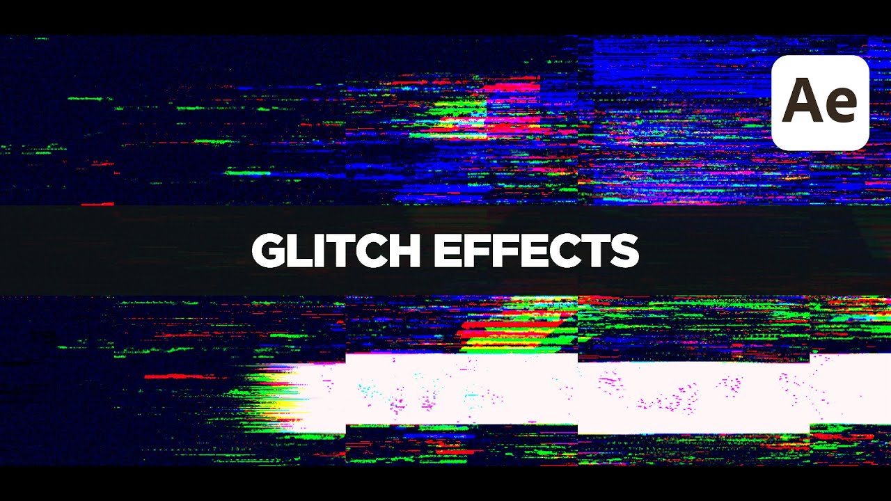 Интро с Анимацией текста и Glitch Effects в After Effects