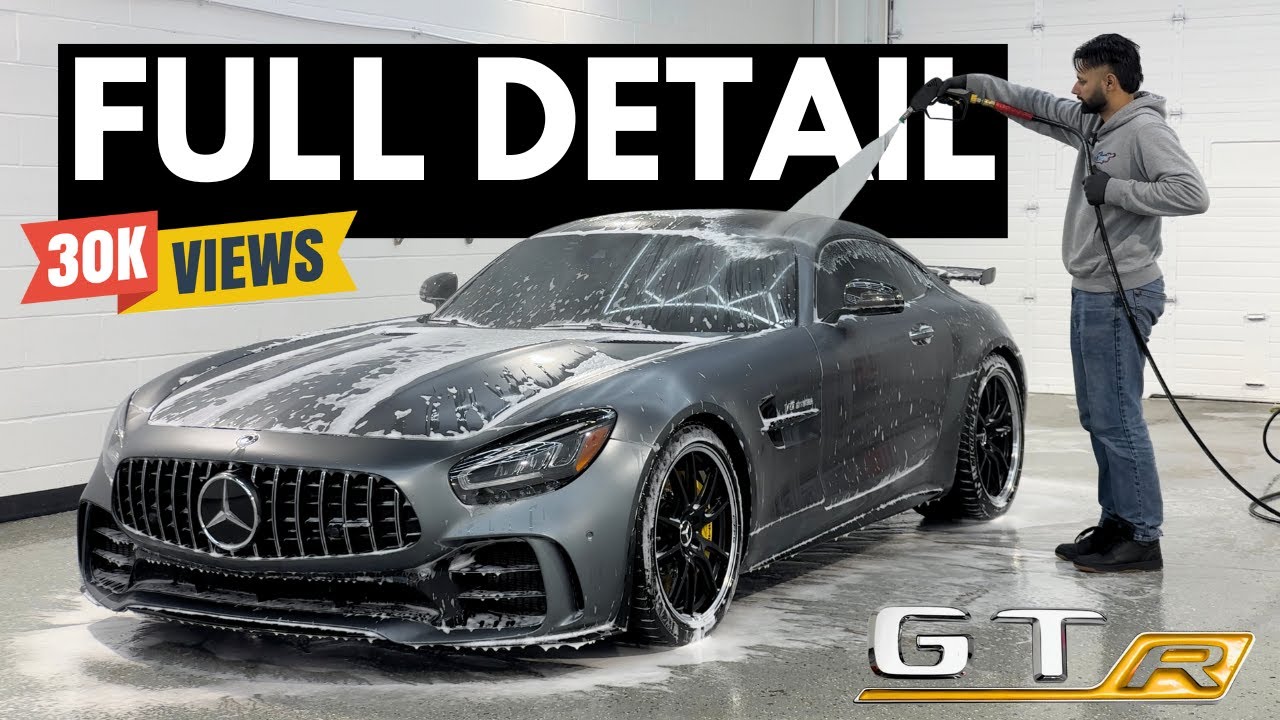 Amg Gtr dirtiest track car full cleaning- engine bay detail, exterior hand wash & interior