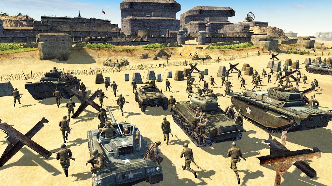 Largest German Beach SUPER FORTRESS Ever Defended! - Men of War: Robz Mod Battle Simulator