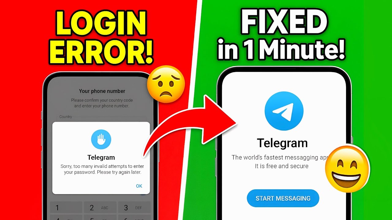 Telegram Login Problem Fix 2025 | Too Many Invalid Attempts Please Try Again Later Problem Solution