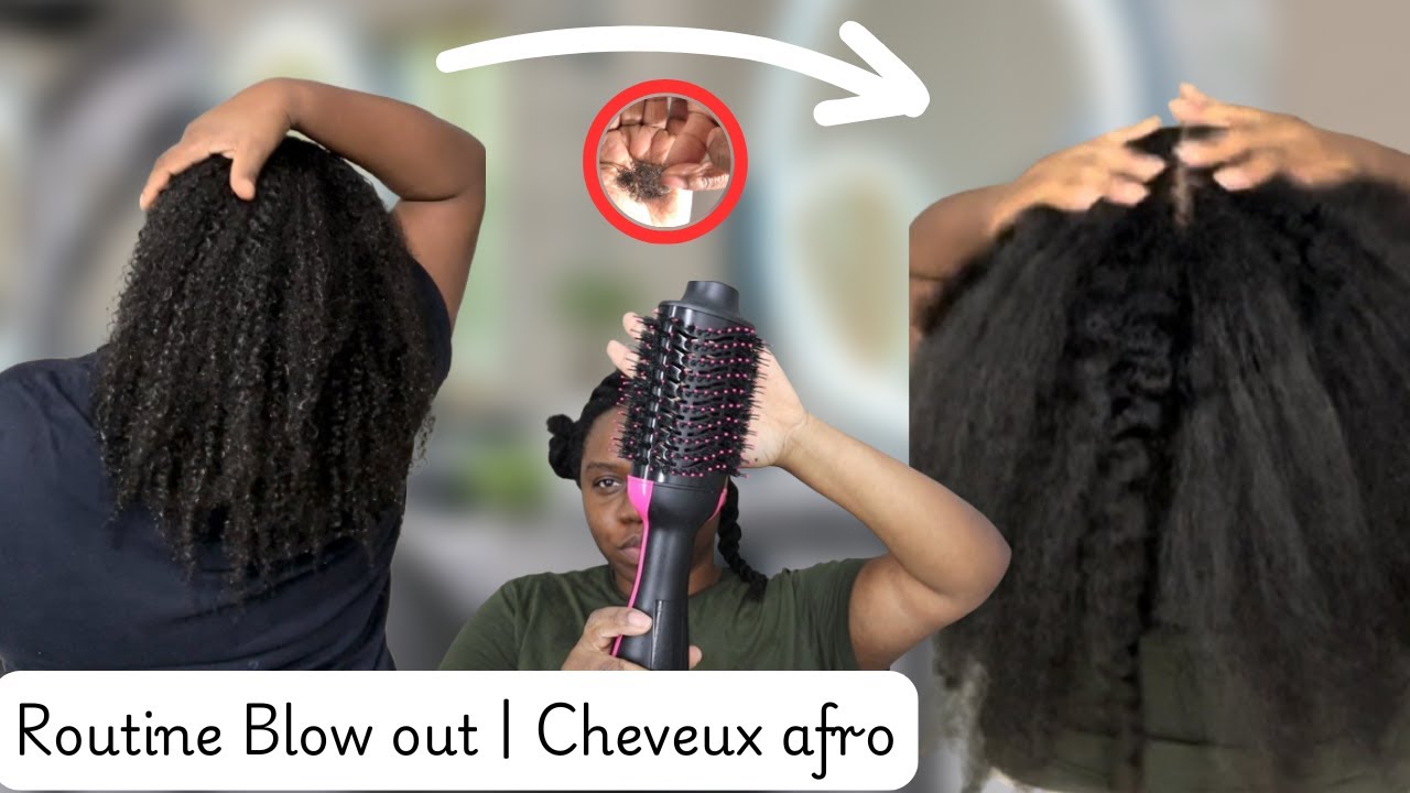 BLOWOUT sur cheveux afro | crépus à lisses | Revlon air brush