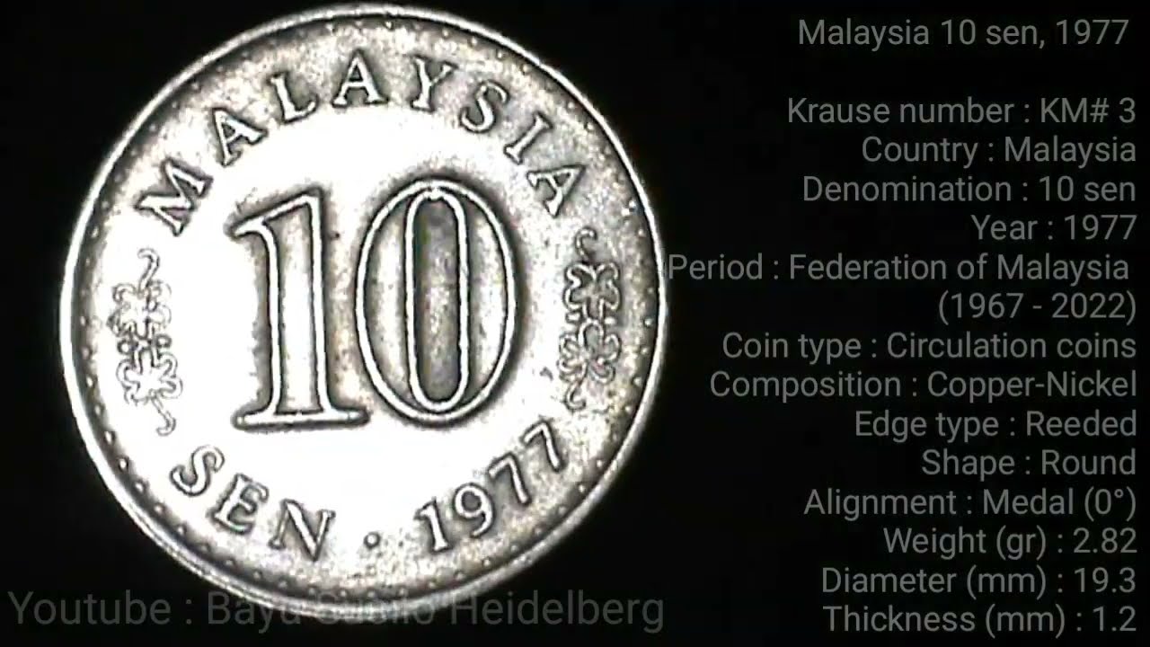 Malaysia&nbsp;10&nbsp;sen 1977