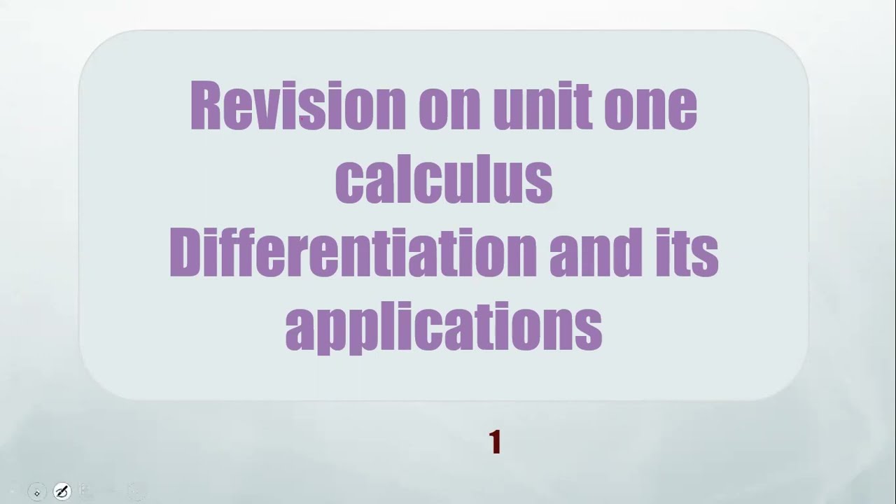 Revision on unit one calculus الصف الثالث الثانوي