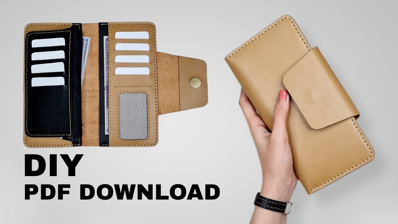 Pattern download⭕️Leather hand bag✌️ROUDABEH✌️Long wallet⭕️tutorial✌️ آموزش و الگوی کیف پول چرم
