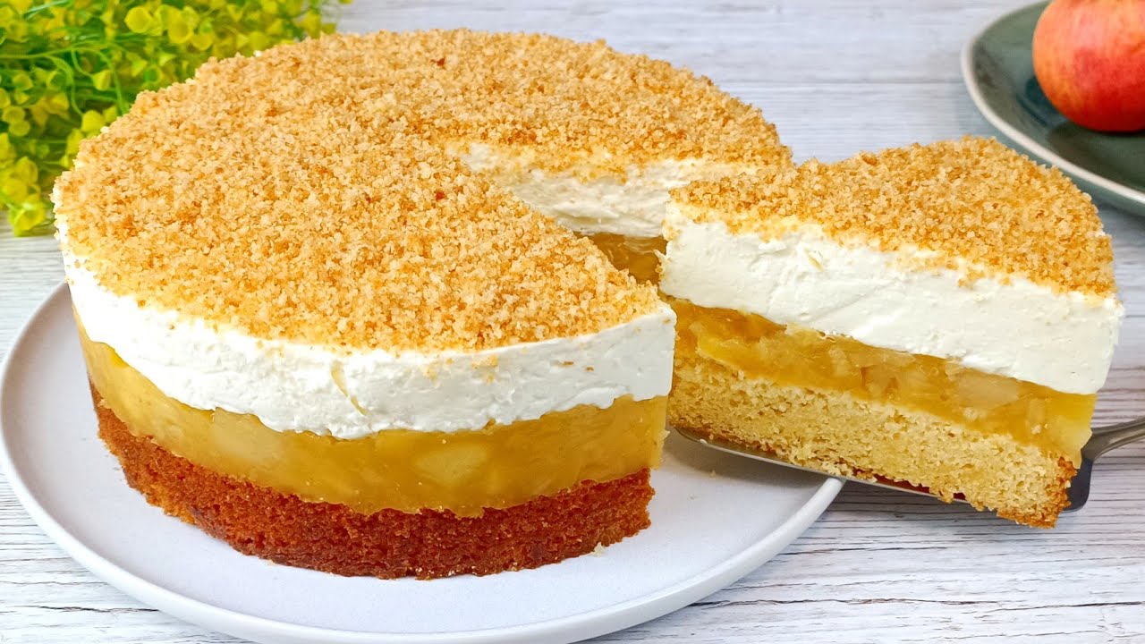 Лучший в мире яблочный пирог с ванильным пудингом 😋😋😋 Яблочная мечта сбывается.