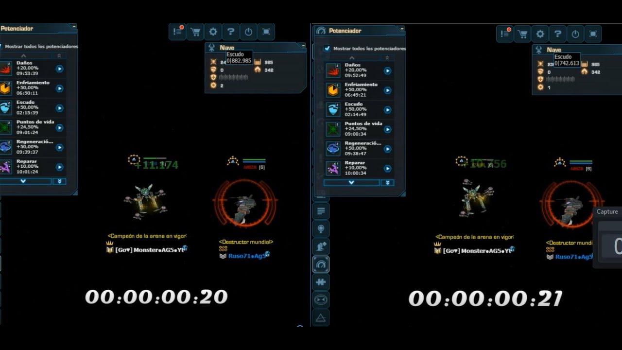 Darkorbit- Test of shields / Test de escudos