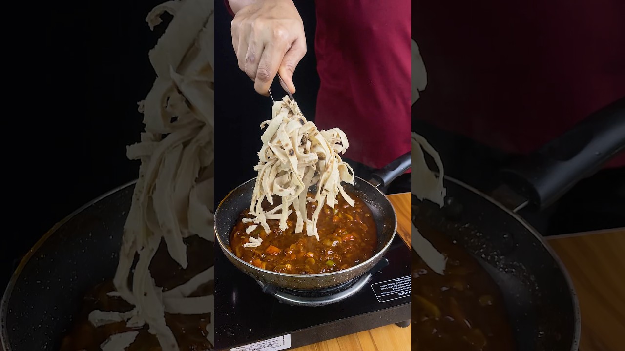 Leftover Roti desi noodles 🍜 #shorts