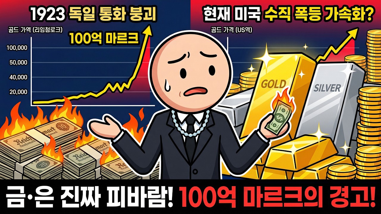 금&middot;은 바닥? 진짜 피바람은 이제 시작일 뿐이다 [100년 전 '100억 마르크' 수직 폭등 직전과 100% 똑같은 소름 돋는 차트]