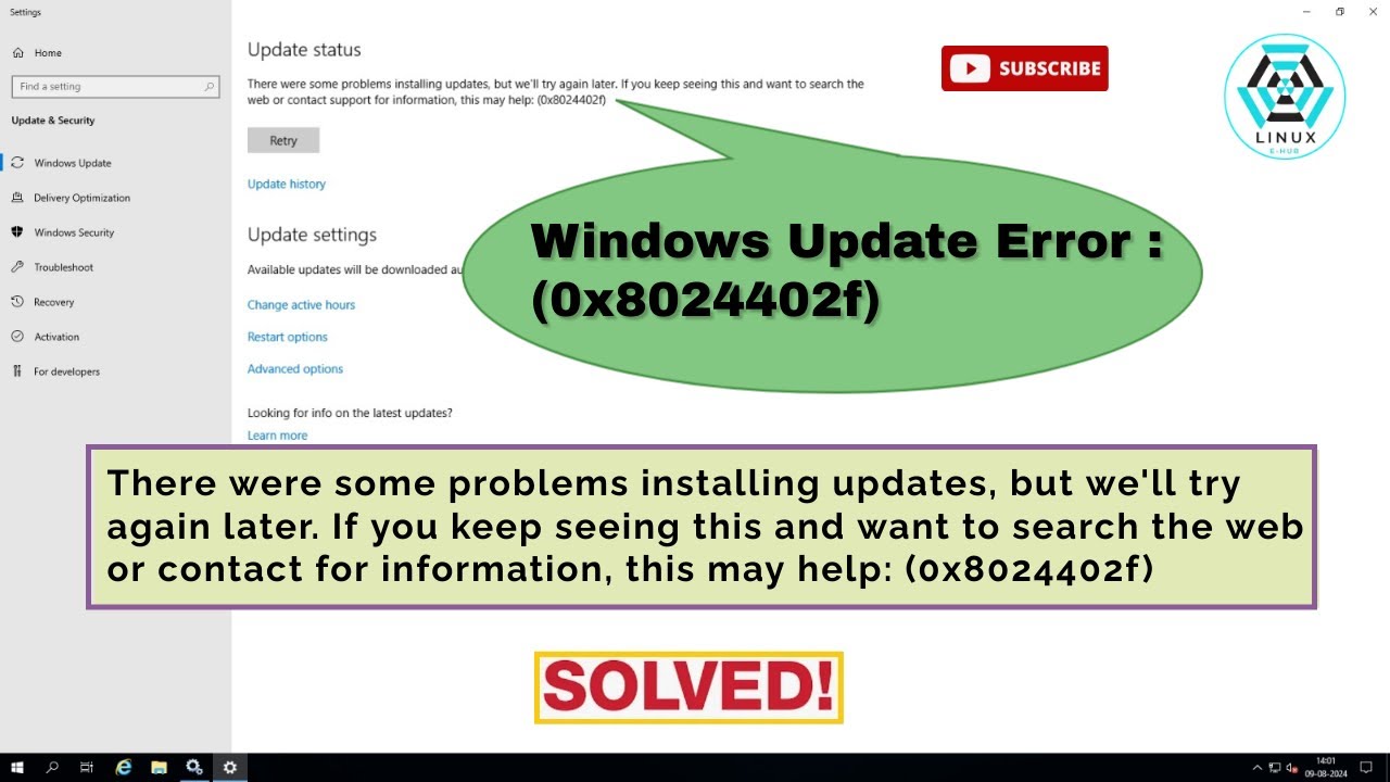 How to Fix Windows Update Error 0x8024402f | Windows Server 2019 Update error 0x8024402f [SOLVED]