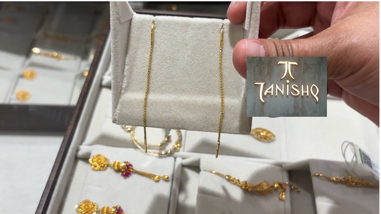 Wow Tanishq Lightweight Daily Wear Gold Earrings New Sui Dhaga Earrings and Stud Earrings with Price