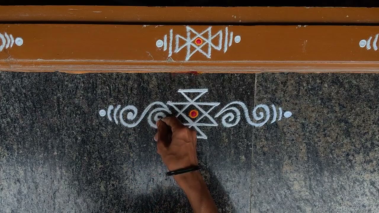 Simple border rangoli design ✨ lotus design ✨