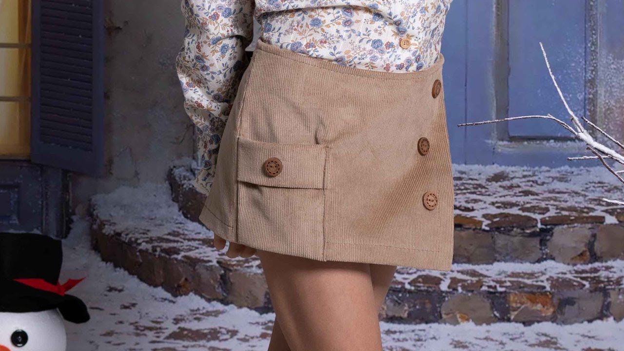 Falda pantalón de pana. REVISTA PATRONES INFANTILES nº 20