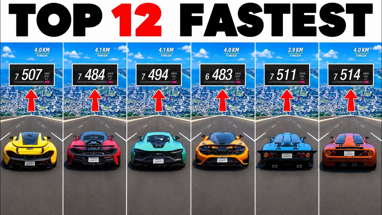 Forza Horizon 6 - Top 12 Fastest McLAREN CARS | Ultimate Downhill Top Speed Test