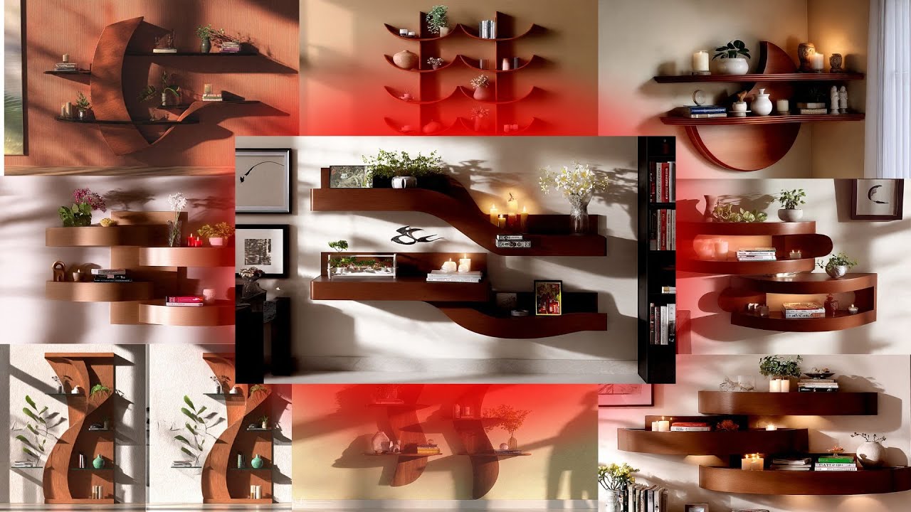 Modern Wooden Wall Shelf Design😃ঘর সাজানোর স্টাইলিশ আইডিয়া💕#woodenfurniture #InteriorDesignd #video
