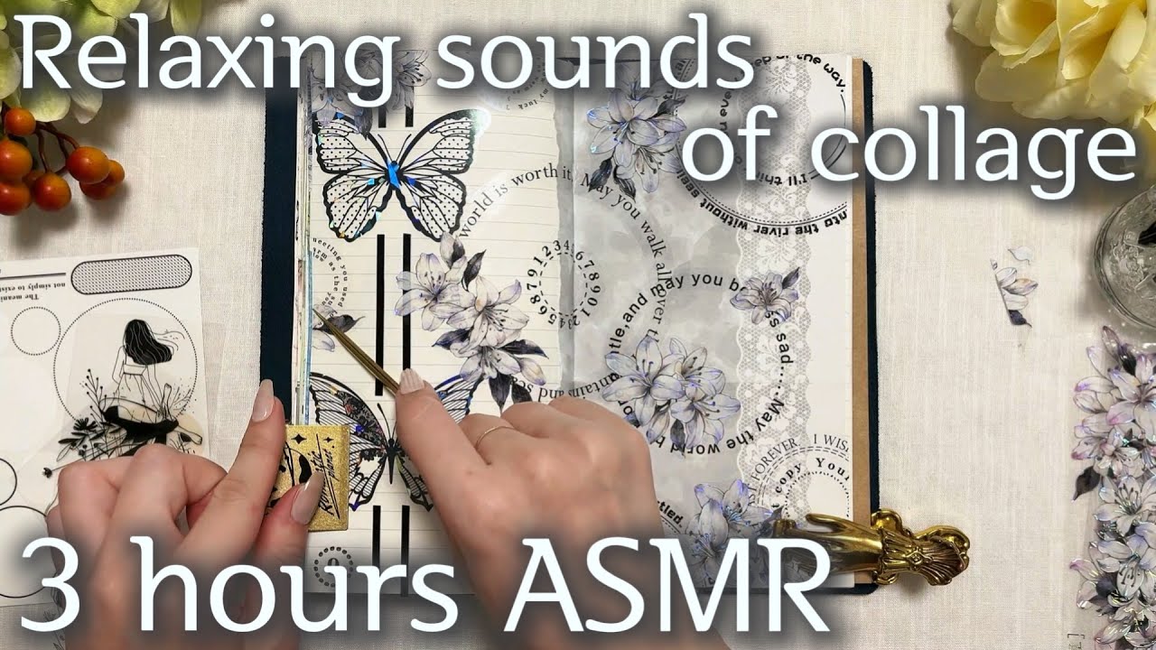 ASMR 3 hours❄️ 수면용 공부용 다꾸용 3시간 편안한 소리ㅣ다꾸 모음ㅣAesthetic  Art journalingㅣScrapbookingㅣ手帳デコ #コラージュ