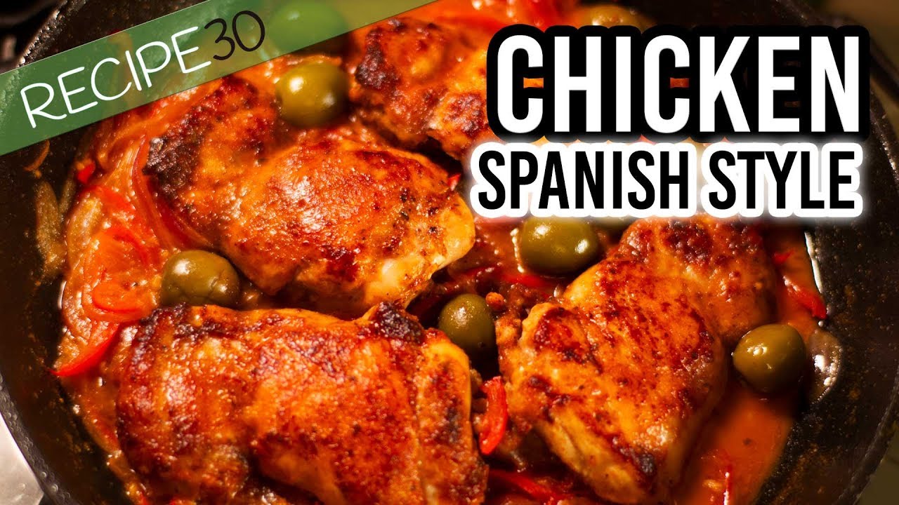 Spanish style chicken with chorizo and potatoes