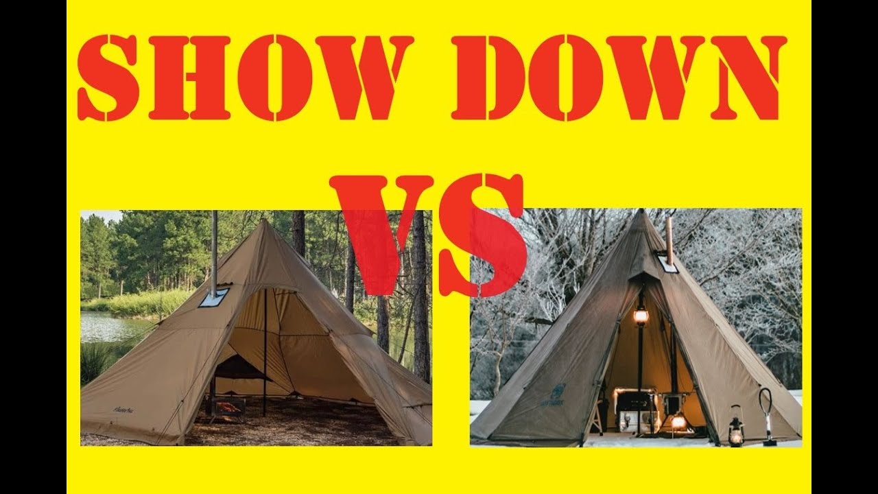 SHOWDOWN  FireHiking 4-8 Person TIPI -VERSUS- OneTigris RockFortress #HotTent #hottentcamping