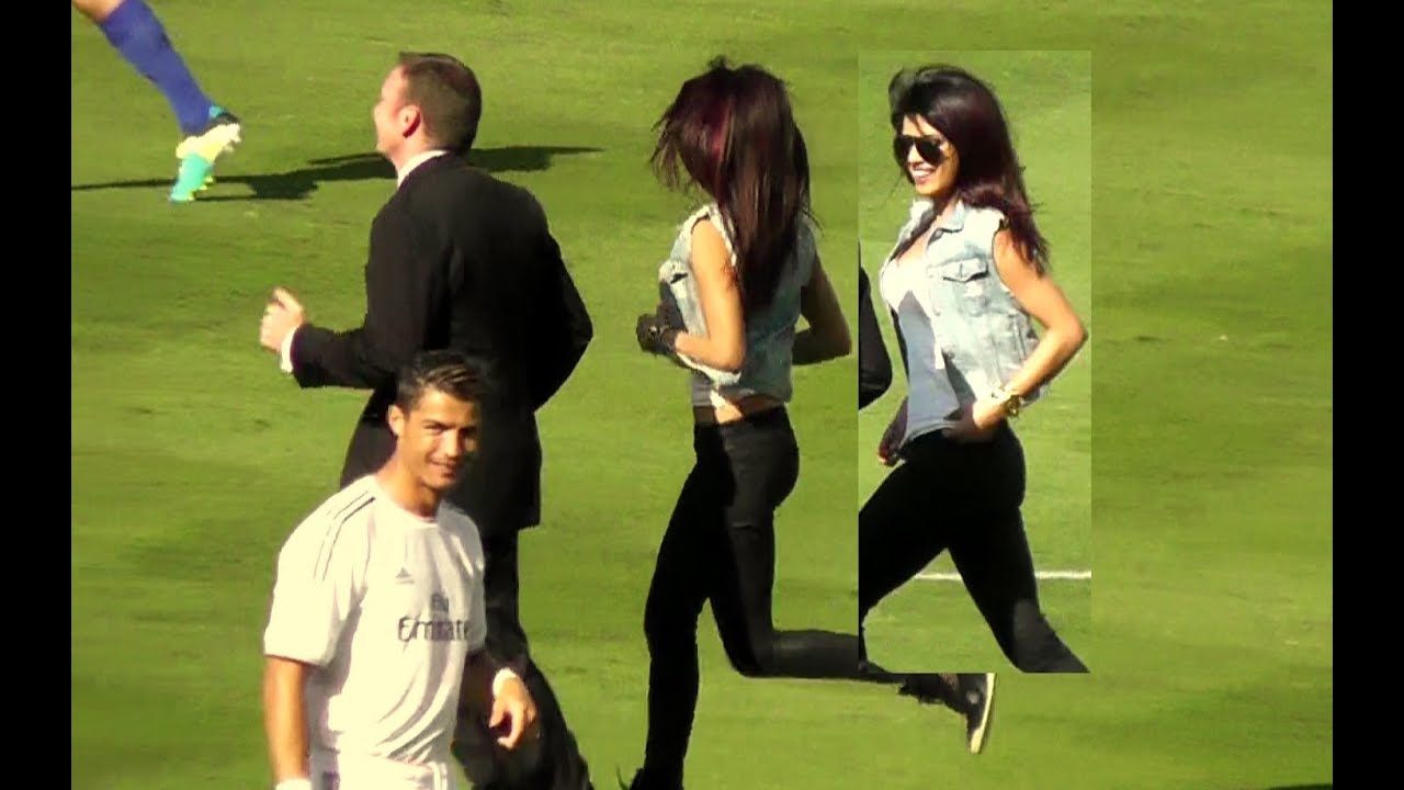 Priyanka Chopra + Cristiano Ronaldo at Dodger Stadium Los Angeles - Real Madrid vs Everton