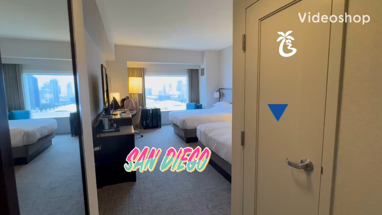 Bayfront view San Diego Hotel Room Tour - Hilton San Diego Bayfront| Skyline Bay View| CA USA