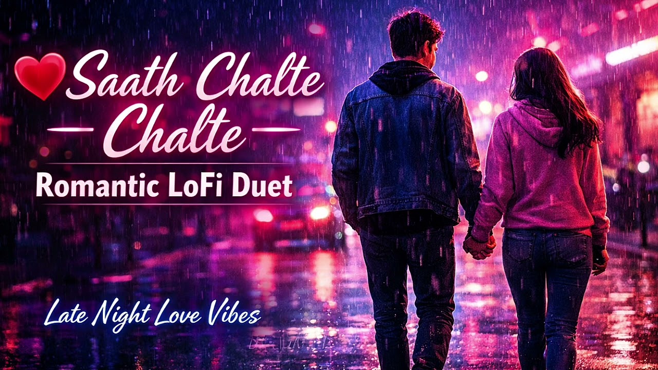Saath Chalte Chalte ❤️ Hindi Romantic LoFi Song | Male Female Duet | Love Chill Song | Night Vibes