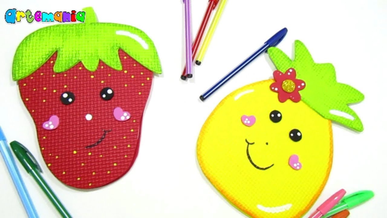 HAZ TUS LIBRETAS EN FORMA DE FRUTAS🍓🍎🍍🍉