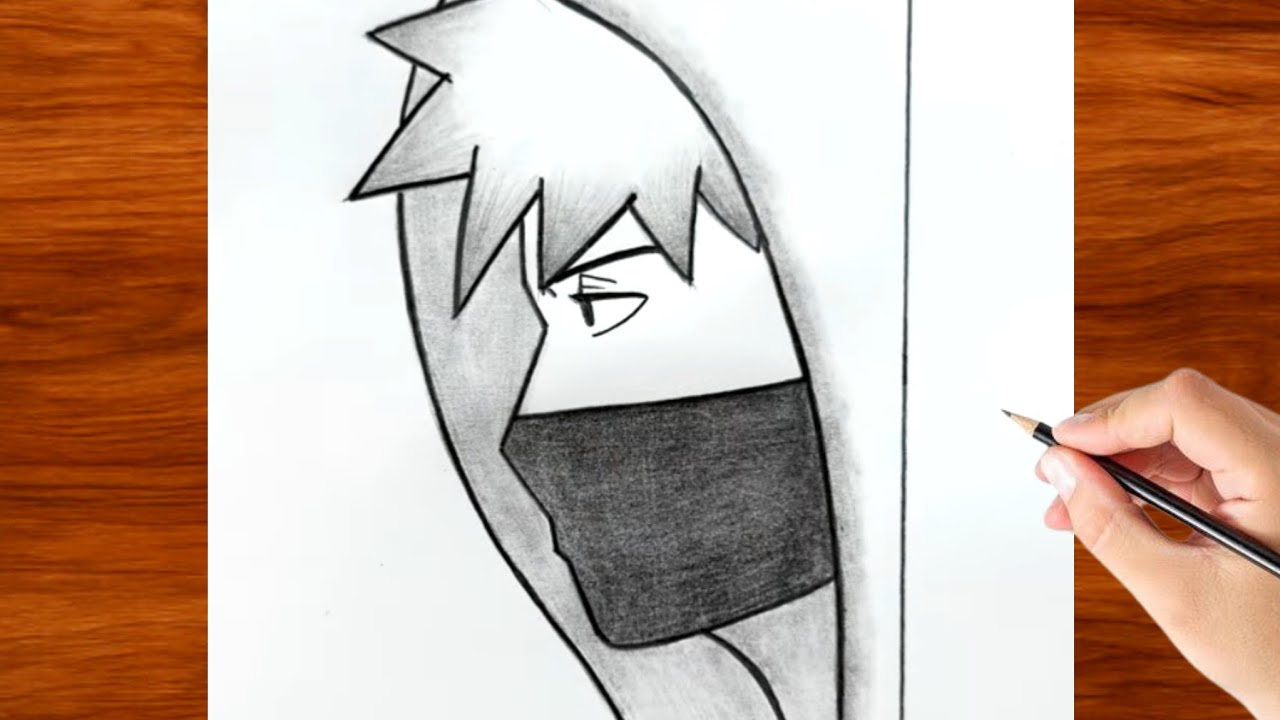 How to Draw an Anime Boy in a Hoodie and Mask - Step-by-Step Easy Anime Character Drawing