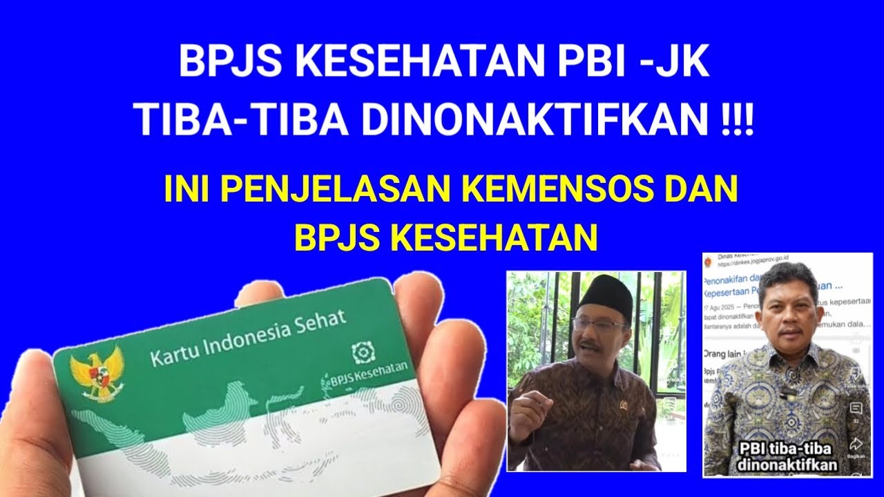 BPJS KESEHATAN PBI TIBA TIBA DI NONAKTIFKAN ! INI KATA KEMENSOS DAN BPJS KESEHATAN