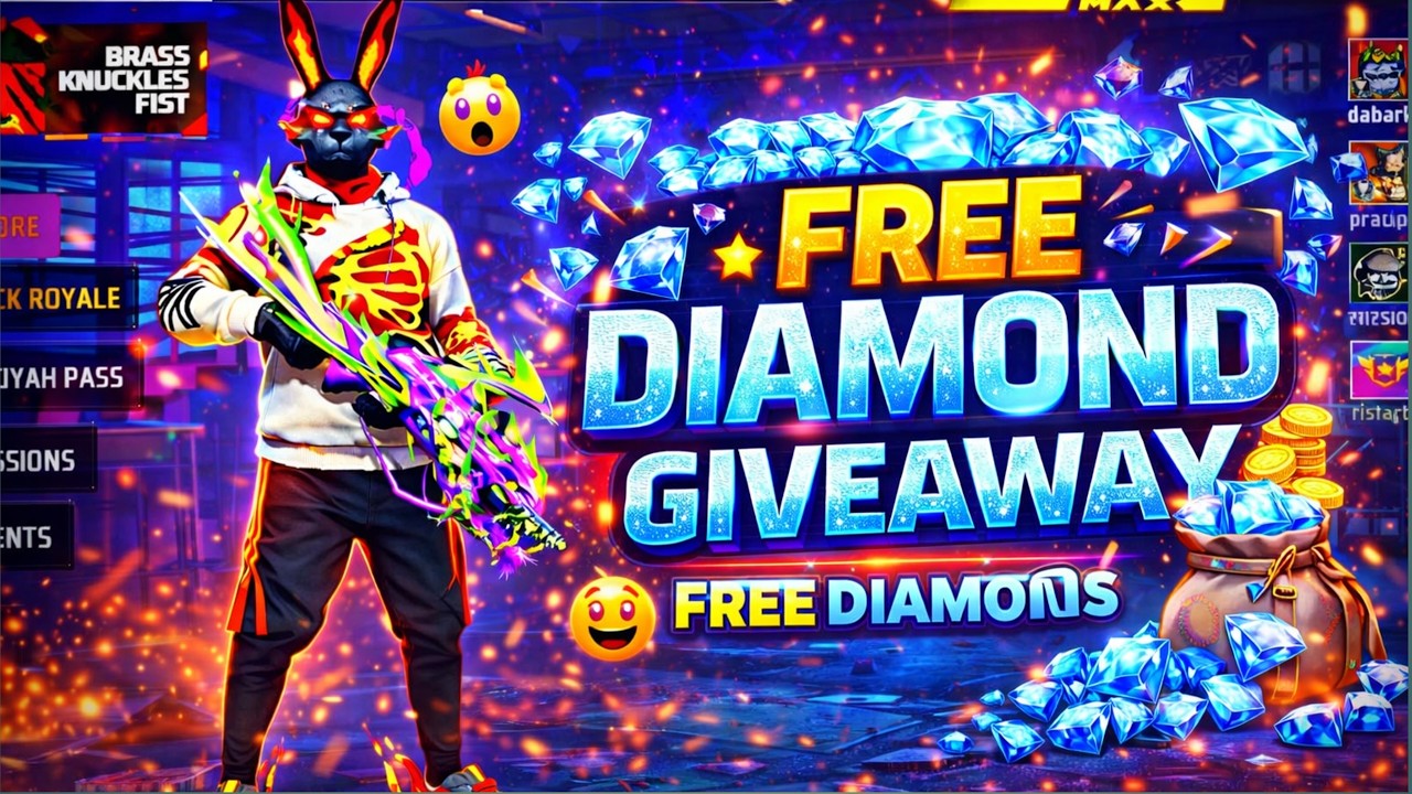 FREE FIRE DIAMOND 💎💎 GIVEAWAY 1VS6 💸 CUSTOM GIVEAWAY ON LIVE TODAY #freefire #live