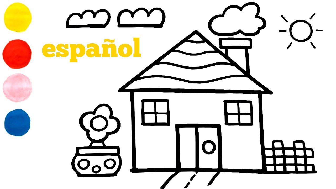 Cómo dibujar y colorear la cabaña de la abuela para niños