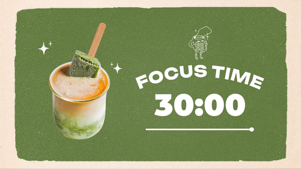 🍹 Study with Me | Matcha Ice Cream Drink | 30/10 Timer | Chill Lo-fi 🎶 | 4 Hour Focus Session