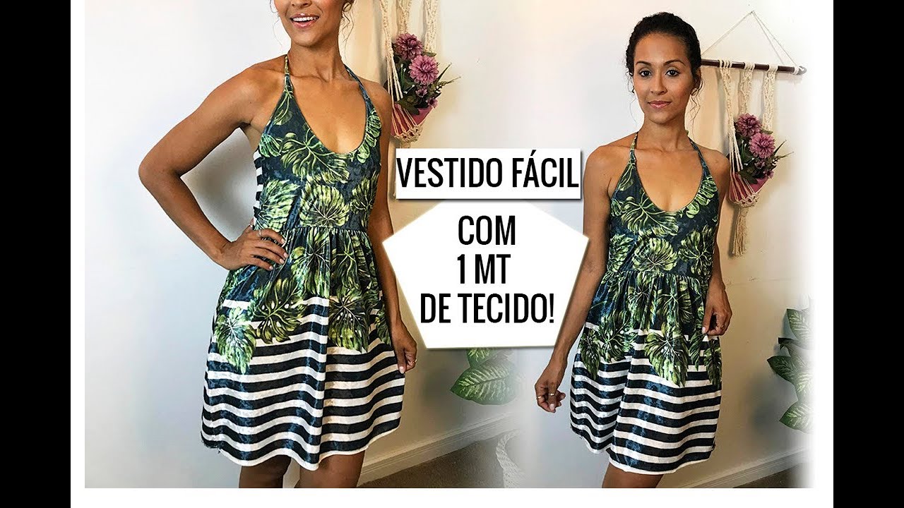 COSTURA VESTIDO FÁCIL SEM MOLDE COM 1 MT DE TECIDO| INICIANTE
