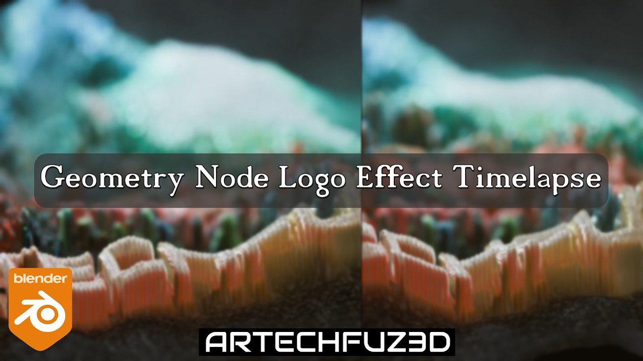 Blender Geometry Nodes Logo Effect - Timelapse