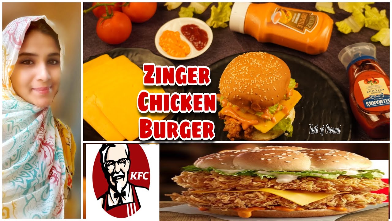 KFC Style Zinger Chicken Burger 🍔 | Crispy Chicken Burger Recipe | Homemade Chicken Burger Recipe