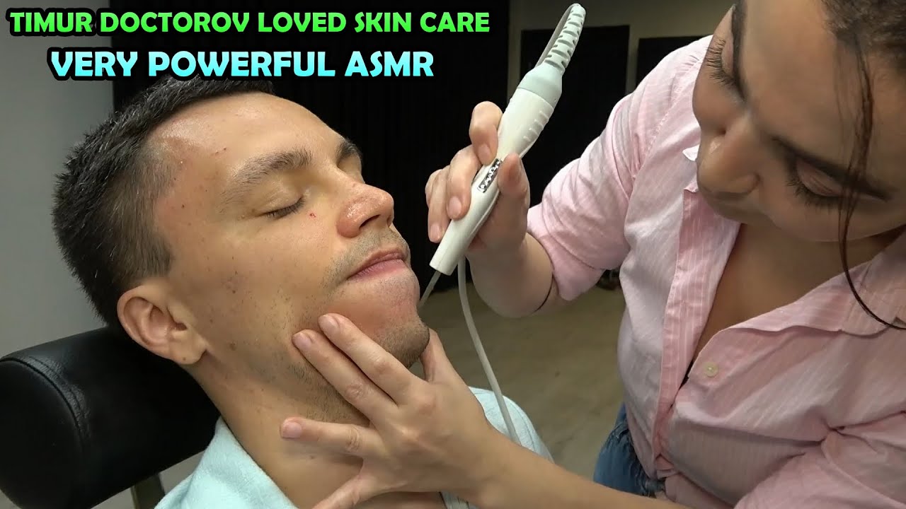 TIMUR NEEDED THIS SKIN CARE TREATMENT - ACNE REMOVAL - ASMR head & face massage for Deep Relaxation