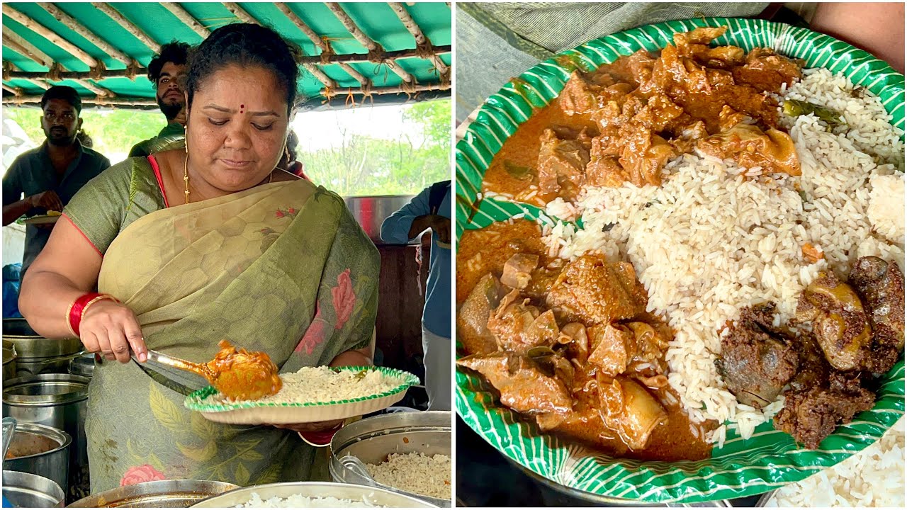 Kumari Aunty Street food at Madhapur | Unlimited Non Veg Meals | Kumari Aunty Bigg Boss 9 Entry