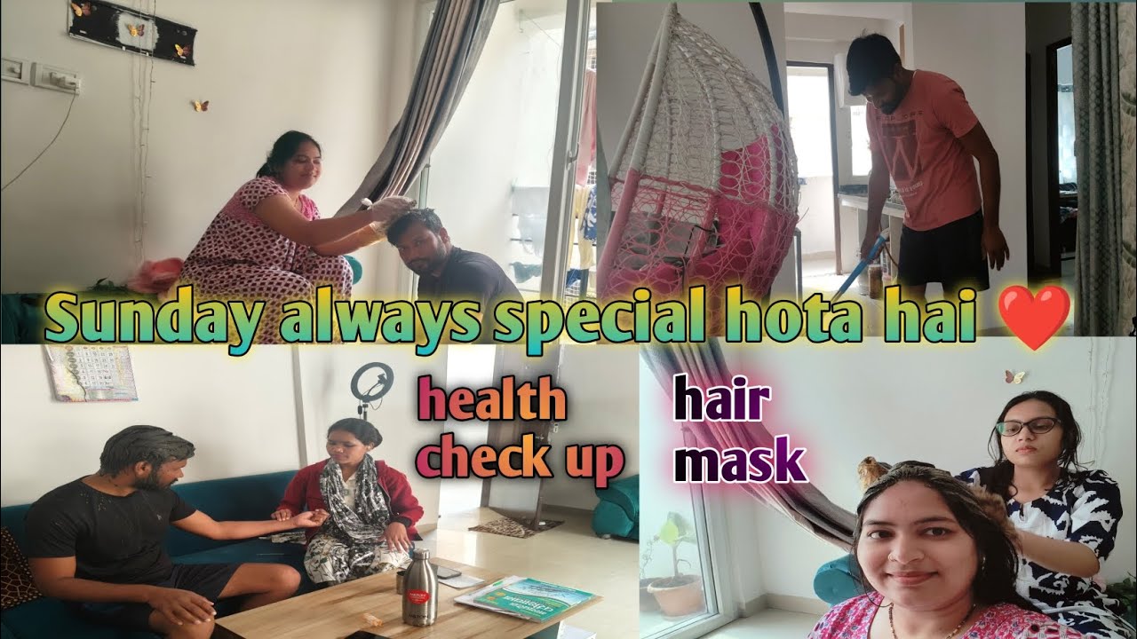 Sunday special vlog ❤️ || balo me lgaya mehndi || husband ne ghr me lgaya pocha 😔
