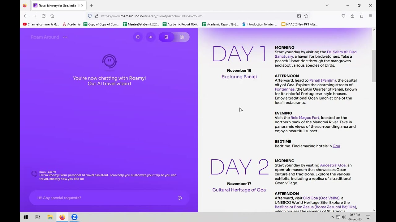 Tour itinerary Creator | roamaround io