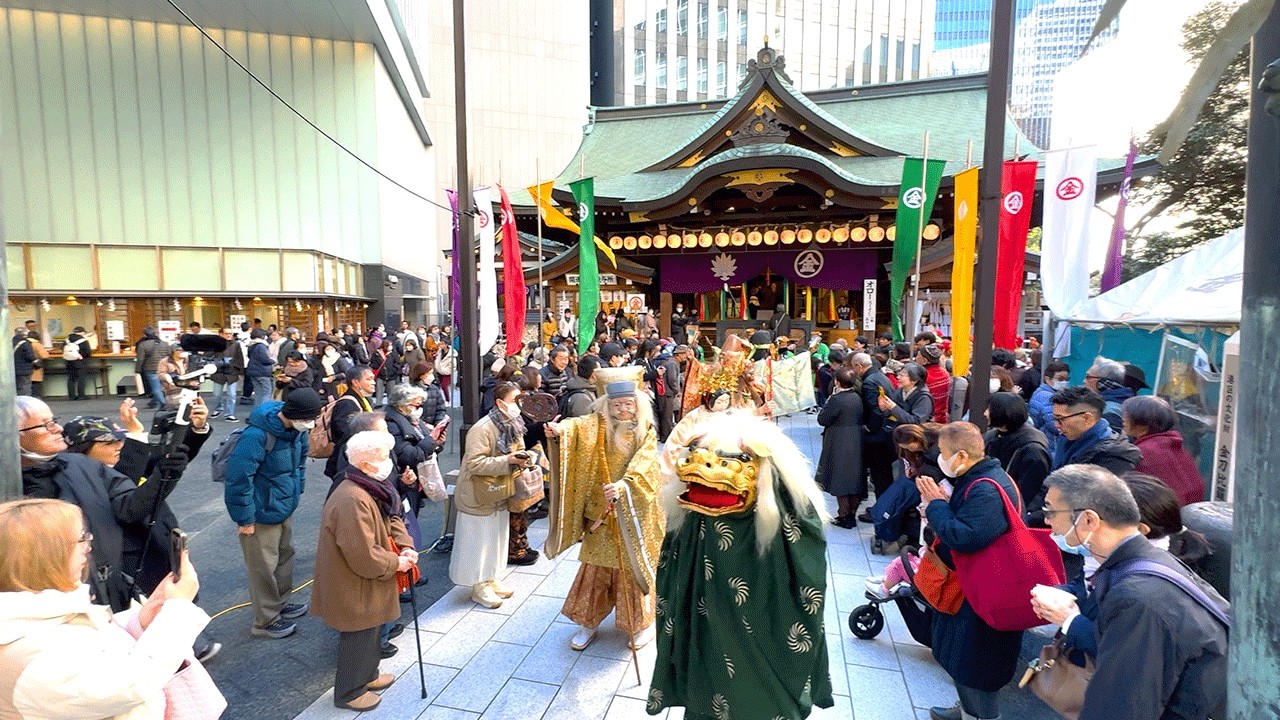めでたい！七福神パレード ②【 初こんぴら祭 2026 】福の神オールスター揃い踏み ‼︎!　虎ノ門 金刀比羅宮　4K60